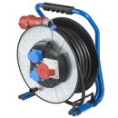 Schwabe Extension Cable Metal Reel + 320mm. 3-way 25m(5x2,5 H07RN-F) (2xsocket+5p16A) IP44