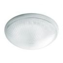 Lena Lighting ceiling light with prismatic plastic cover Camea 75W E27, IP44, white