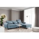 Eltap Foble Velvetmat Corner Pull-Out Sofa 196x267x100cm, Blue (CO-FOB-RT-100VE)