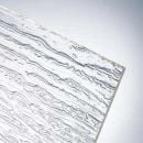 Organic Glass Polystyrene with Textured Surface, UV-Free, Indoor, 2.5mm, 1000x500mm, Wood Grain - Transparent