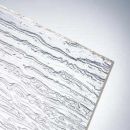 Organic Glass Polystyrene with Textured Surface, UV-Free, Indoor, 2.5mm, 1000x1000mm, Wood Bark - Transparent