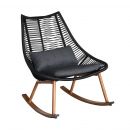 Дачное кресло-качалка Home4You Хельсинки 64x65xH84 см, черное (20534)