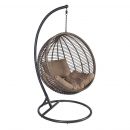 Home4You Garden Swing Chair GLOB 105x105xH190cm, Plastic Wicker, Brown (28064)