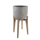 Home4You Flower Pot with Legs Sandstone 42x42xH64,5cm, Composite Stone, Grey (71852)