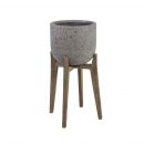 Home4You Flower Pot with Legs Sandstone 48.5x48.5xH81cm, Composite Stone, Grey (71851)