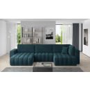 Угловой раскладной диван Eltap Bonito Velvetmat 175x350x92 см, синий (CO-BON-LT-40VE)