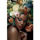 Цветочная женщина I Стеклянная фотоглезна 80x120см (FLOWERWOMANI80)