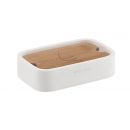 Gedy Soap Dish, White/Bamboo, 1311-02
