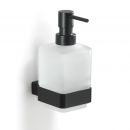 Gedy liquid soap dispenser with holder Lounge, black, 5481-14