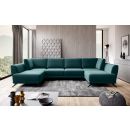 Eltap Larco Velvetmat Corner Pull-Out Sofa 191x362x90cm, Green (CO-LA-38VE)