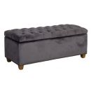 Home4You HOLMES VELVET Bed End Bench - storage box, 112x46xH47cm, velvet, grey (20151)