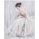 Home4You Oil Painting 80x100cm, Woman in White Dress (84093)