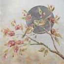 Картина маслом Home4You 60x60 см, птицы на ветке, бежевая (87011)
