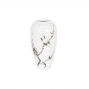 Home4You YOKO Vase D14xH26cm, ceramic, white/black, bird on branch (84408)
