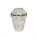 Home4You LEON Vase D20xH28cm, ceramic, antique-white, ornaments - lion head (84414)
