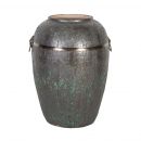 Home4You LEON Vase H44cm, ceramic, antique-green, ornaments - lion head (84415)