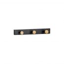 Home4You Coat Rack FOREST 3 hooks, 30x5x4cm, steel/wood, black/natural (13969)