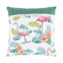 Home4You WAIKIKI Decorative Cushion 45x45cm, Plants and Flamingo, 50% Cotton, 50% Polyester (P0069232)
