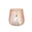 Home4You LULU Candle Holder D9xH10cm, pink, with feathers (84832)