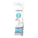 Brabantia Bathroom Trash Can Liners, O, 30l, 20 bags on a roll, white, 22300349