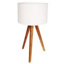 Wooden Table Lamp 60W E27 Cream (060158)(WB/CREAM)