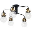 Paris Ceiling Lamp 5x60W E27 Black/Brass (075575)(07819)