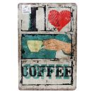 Декоративная табличка из металла LOVE COFFEE 20x30см (189427)(72468033)