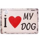 Metal decor DOG LOVE 20x30cm (189428)(72488033)