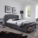 Home4You Louis Double Bed 160x200cm, With Mattress, Grey (K28844)