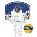 Мини-кольцо для баскетбола Wilson NBA Team Mini Hoop GS Warriors с доской и сеткой 29x24 см (WTBA1302GOL)
