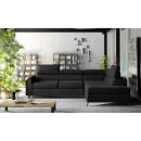 Eltap Kairos MatVelvet Corner Pull-Out Sofa 200x265x95cm, Black (Kr_06)