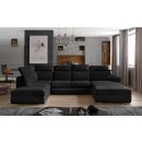 Eltap Evanell MatVelvet Corner Pull-Out Sofa 216x336x102cm, Grey (Evl_56)