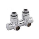 Herz DE LUXE Connection double block Herz-3000, for two-pipe systems, angle, chrome-plated, S326614