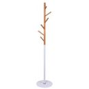 Halmar Clothes Hanger Stand W53 d35xH170cm, metal / wood, white / natural (V-CH-W53-WIESZAK)