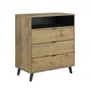 Halmar Nest Chest of Drawers, 80x45x80cm, Black, Oak (V-PL-NEST-KM-2)