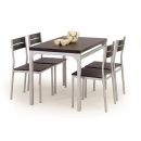 Комплект для столовой Halmar Malcolm, стол + 4 стула, 110x70x75 см, коричневый (V-CH-MALCOLM-ZESTAW-WENGE)