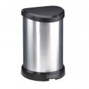 Корзина для мусора Curver металлик Deco Bin 20 л, 30,3x26,8x44,8 см, серебристая (0802120582)