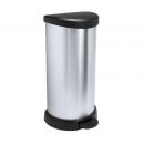 Корзина для мусора Curver металлик Deco Bin 40 л, 30,9x34,9x69,7 см, серебристая (0802150582)