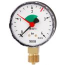 Wika Pressure Gauge with Bottom Connection 1/4" D63mm 0-4bar (14004220)