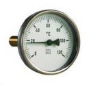 Bimetāliskais termometrs Afriso ½’, 100 mm, 40 mm garš, 120°C (63811)