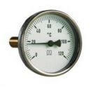 Биметаллический термометр Afriso ½’, 80 мм, длина 100 мм, 120°C (63808)