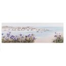 Картина маслом Home4You 50x150 см, пляж / фиолетовые цветы (85307)