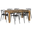 Home4You Chicago Dining Room Set, Table + 6 chairs, 180x90x76cm, Natural (K271686)
