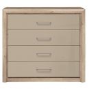 Black Red White Koen 2 Chest of Drawers, 103.5x40x96.5cm, Grey, Oak (S337-KOM4S-DAMO/PIP)