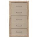 Black Red White Koen 2 Chest of Drawers, 63.5x40x117.5cm, Grey, Oak (S337-KOM5S-DAMO/PIP)