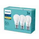 Philips LED bulb 9W (60W) 806lm A60 E27 230V 2700K, 3pcs