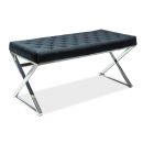Signal Onyx Bedside Table, 100x46x48cm, Fabric / Metal, Black (ONYXSCA)