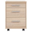 Black Red White Office Chest of Drawers, 52x40x56cm, Oak (S173-KON3S/40-DSO)