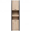 Black Red White Executive Wardrobe, 60x40.5x218.5cm, Black, Oak (S340-REG2D1S/22/6-SZW/DSAJ)