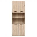 Black Red White Executive Wardrobe, 80x37.5x218.5cm, Oak (S340-REG4D/22/8-DSAJ)